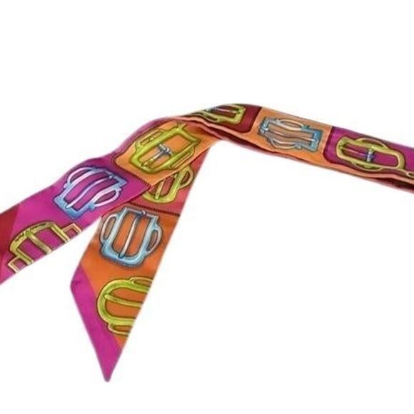 HERMES Accessories - HERMES Ribbon Scarf/Muffler Twilly Multicolor Silk Women's BOUCLERIE D ATTELA...